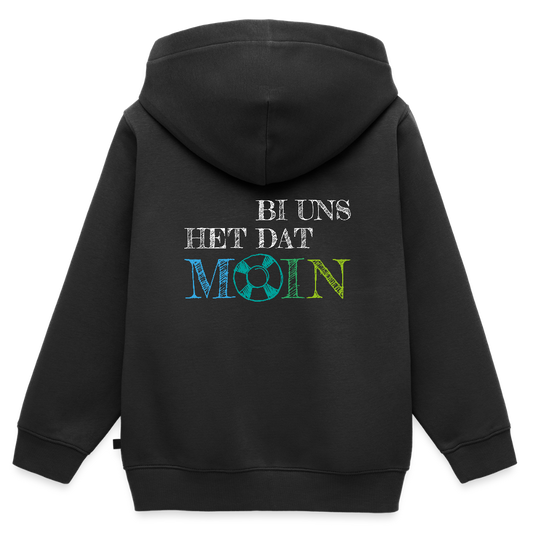 Kinder Premium Kapuzenjacke - Bi uns het dat Moin (weiss) - Schwarz
