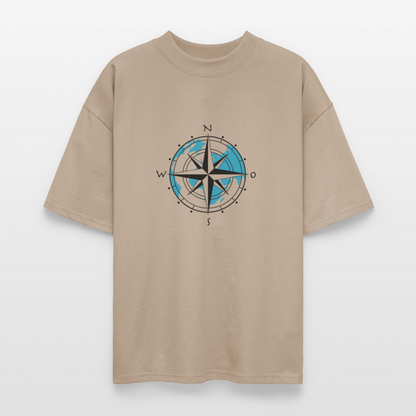 Unisex Oversize Bio-T-Shirt - Kompass - Steingrau