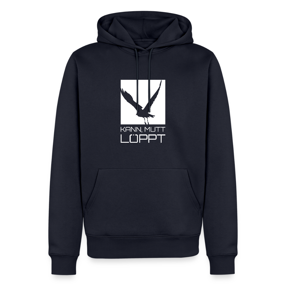 Herren Premium Hoodie - kann, mutt, löppt - Navy