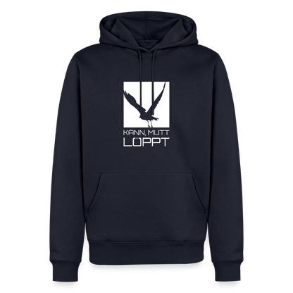 Herren Premium Hoodie - kann, mutt, löppt - Navy
