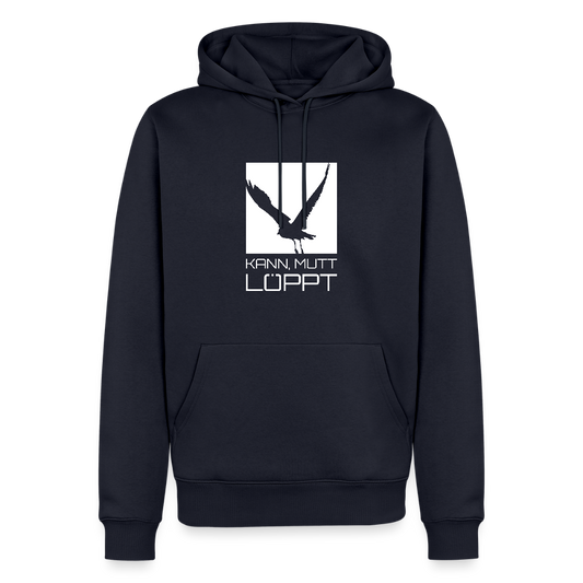 Herren Premium Hoodie - kann, mutt, löppt - Navy