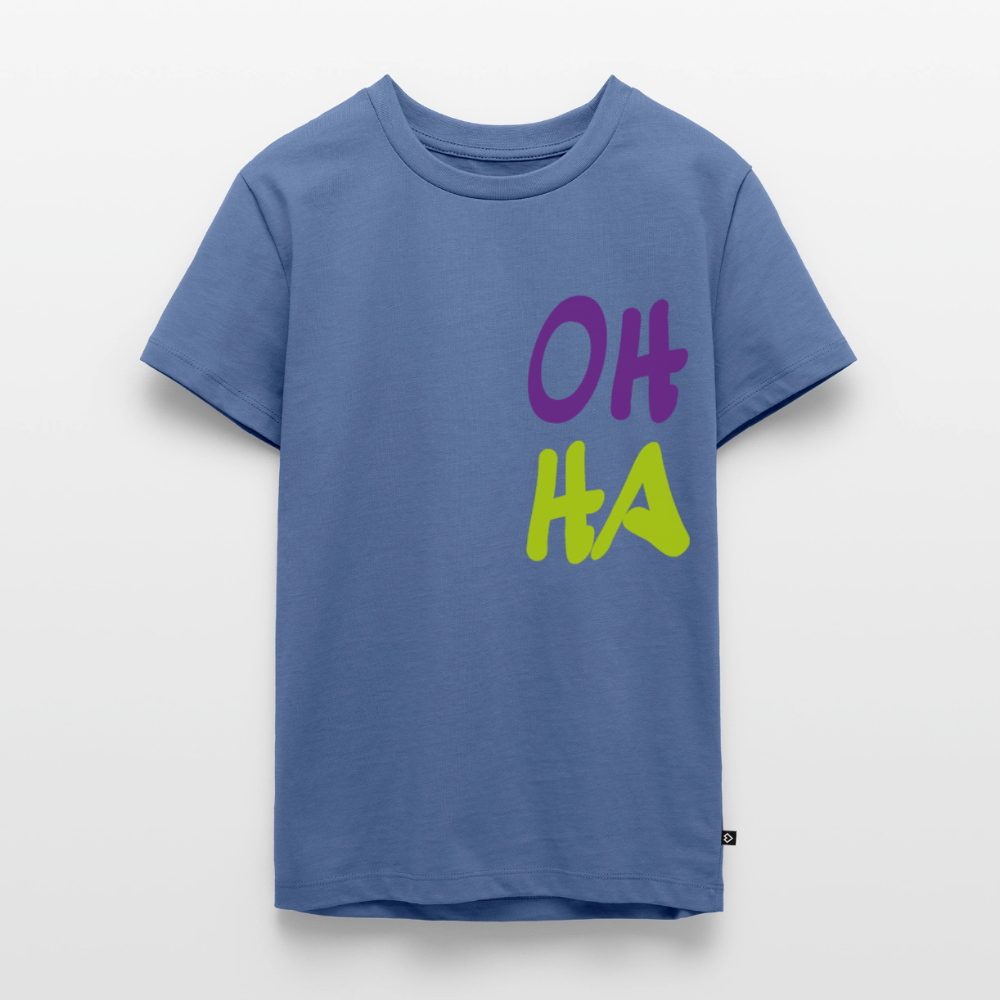 Teenager Premium T-Shirt "Oh ha" - Taubenblau