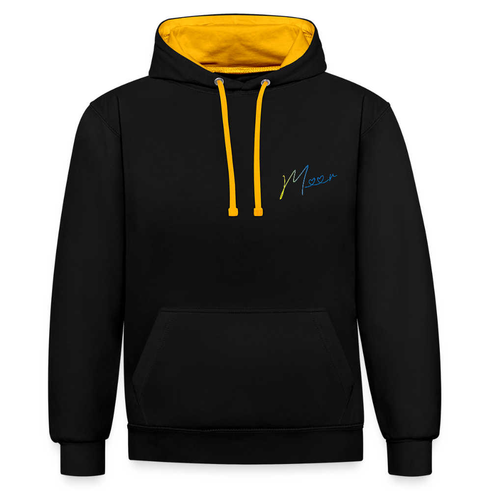 Unisex Kontrast-Hoodie - Meer - Schwarz/Gold