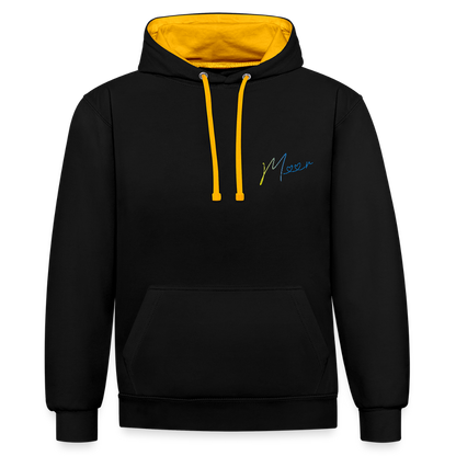 Unisex Kontrast-Hoodie - Meer - Schwarz/Gold