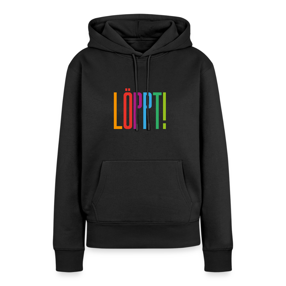 Damen Premium Hoodie - Löppt! - Schwarz
