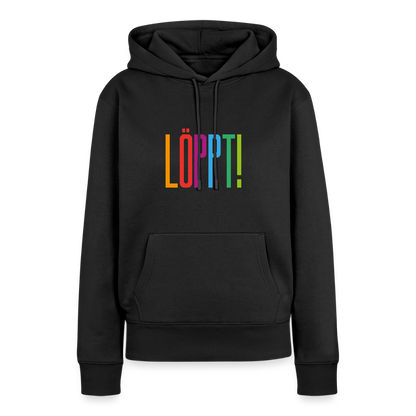 Damen Premium Hoodie - Löppt! - Schwarz