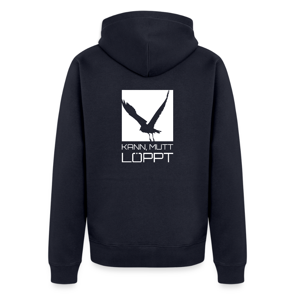 Herren Premium Kapuzenjacke - kann, mutt, löppt - Navy