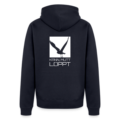 Herren Premium Kapuzenjacke - kann, mutt, löppt - Navy