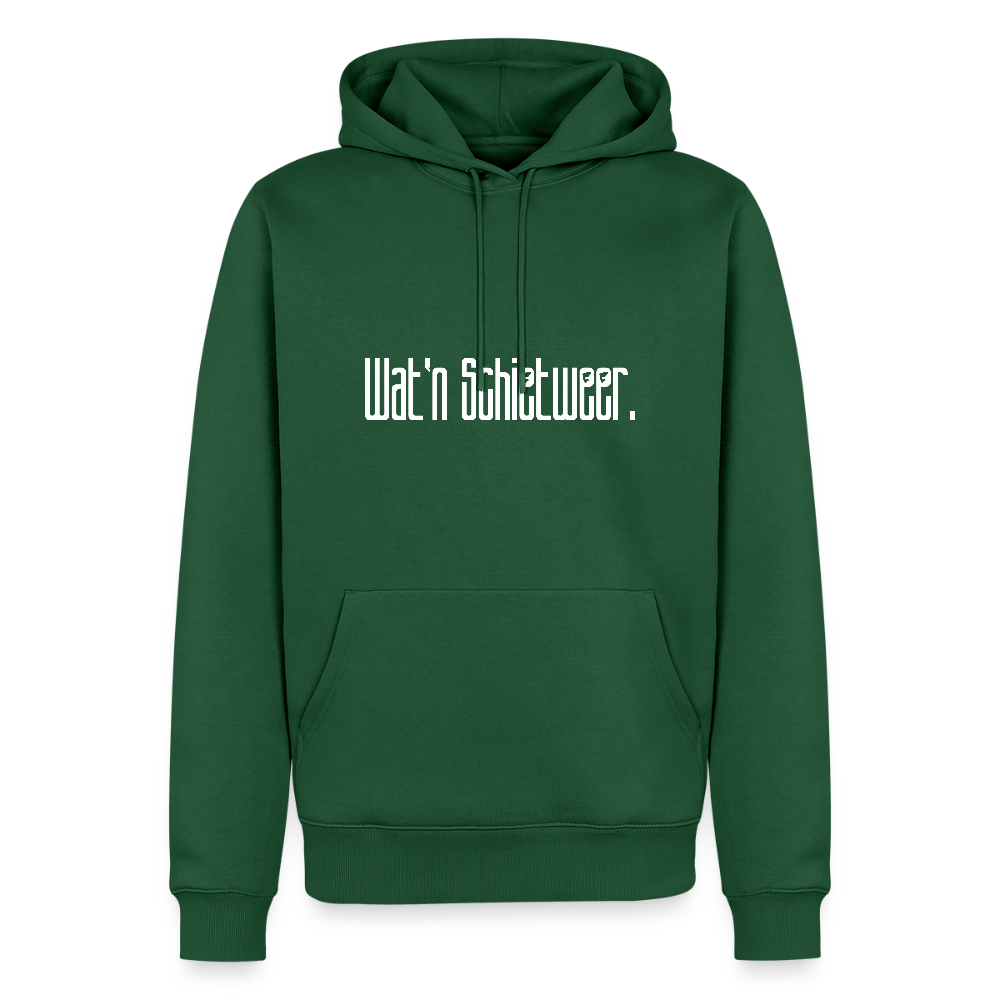 Herren Premium Hoodie - wat'n Schietweer (weiss) - Flaschengrün