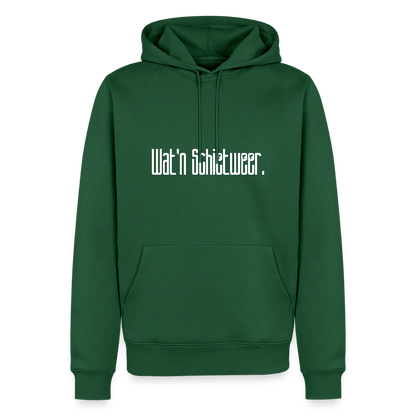 Herren Premium Hoodie - wat'n Schietweer (weiss) - Flaschengrün