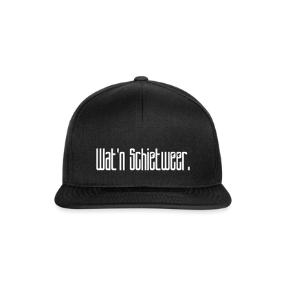 Snapback Cap - wat'n Schietweer (weiss) - Schwarz/Schwarz