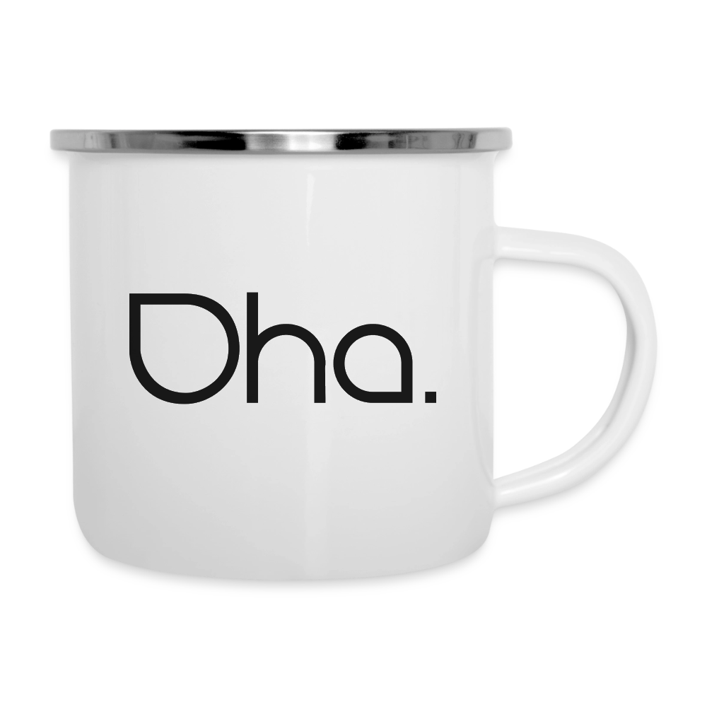 Oha Emaille-Tasse mit norddeutschem Spruch - Weiß