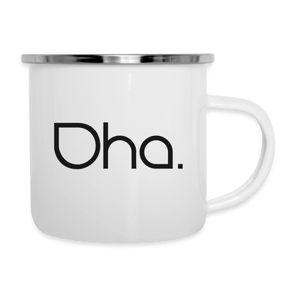 Oha Emaille-Tasse mit norddeutschem Spruch - Weiß