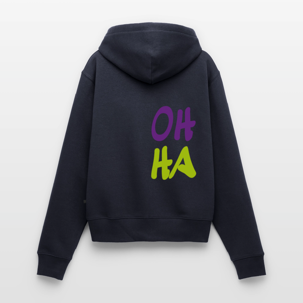 Damen Premium Kapuzenjacke - Oh ha - Navy