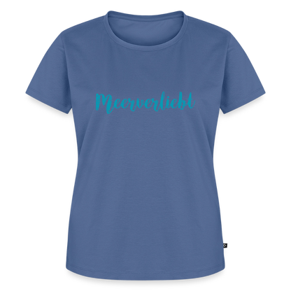 Damen Premium Bio T-Shirt - Meerverliebt - Taubenblau