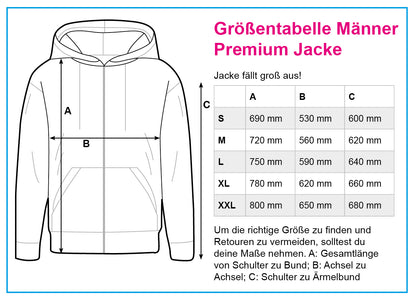 Herren Premium Kapuzenjacke - Nautik Doodles (weiss)