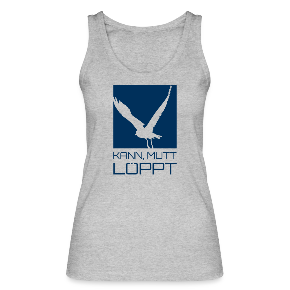 Frauen Bio Tank Top - kann, mutt, löppt - Grau meliert