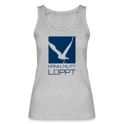 Frauen Bio Tank Top - kann, mutt, löppt - Grau meliert