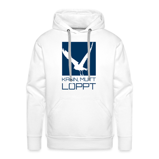 Men’s Premium Hoodie - kann, mutt, löppt - weiß