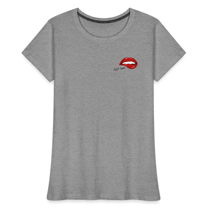 Frauen Premium Bio T-Shirt - sööt Lippen - Grau meliert