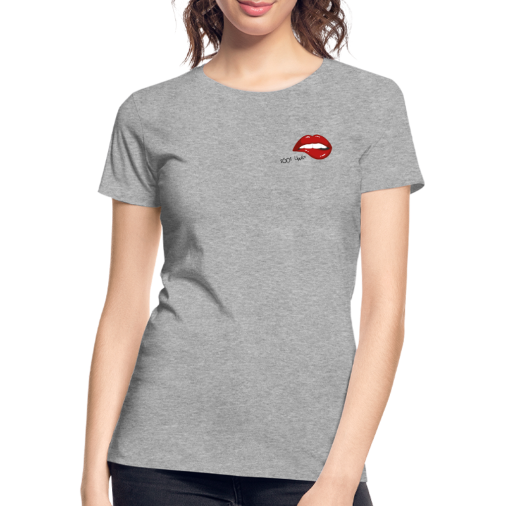 Frauen Premium Bio T-Shirt - sööt Lippen - Grau meliert