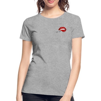 Frauen Premium Bio T-Shirt - sööt Lippen - Grau meliert