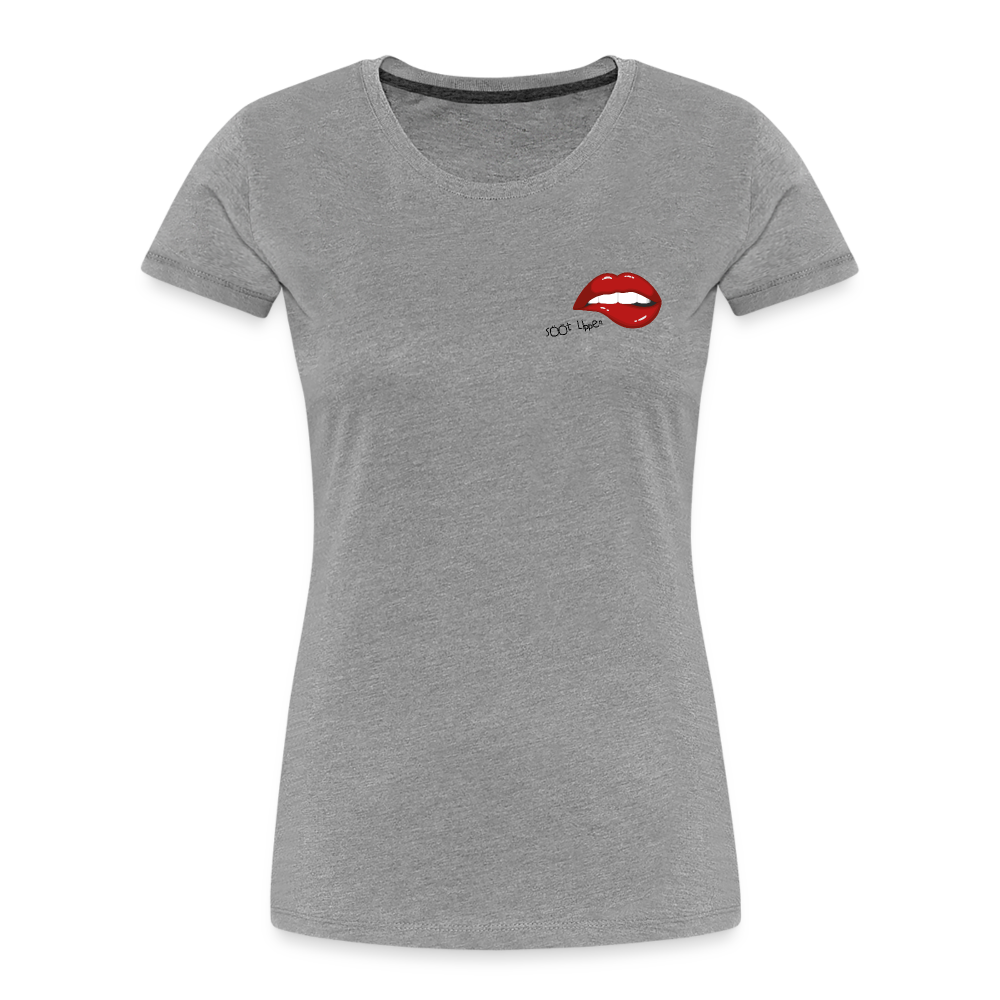 Frauen Premium Bio T-Shirt - sööt Lippen - Grau meliert