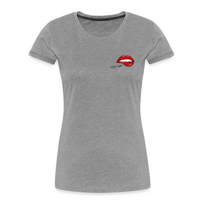 Frauen Premium Bio T-Shirt - sööt Lippen - Grau meliert