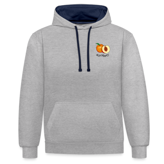 Kontrast-Hoodie - Plüschappel - Grau meliert/Navy
