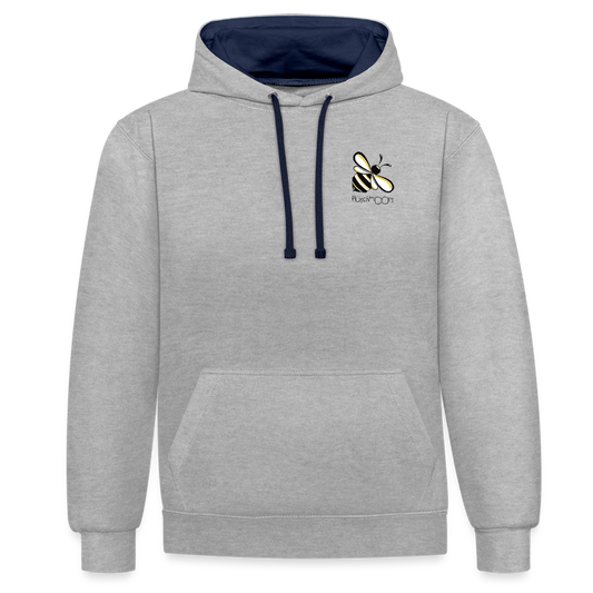 Kontrast-Hoodie - Plüschmoors - Grau meliert/Navy