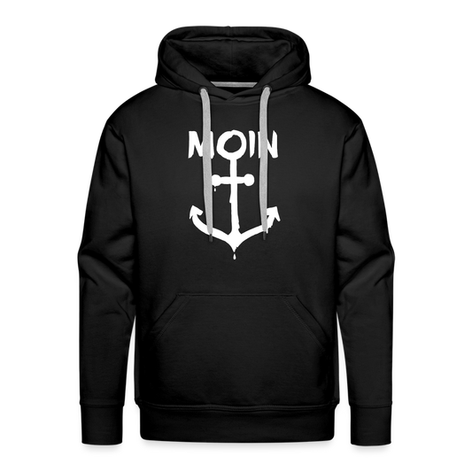 Men’s Premium Hoodie - Moin Anker (weiss) - Schwarz