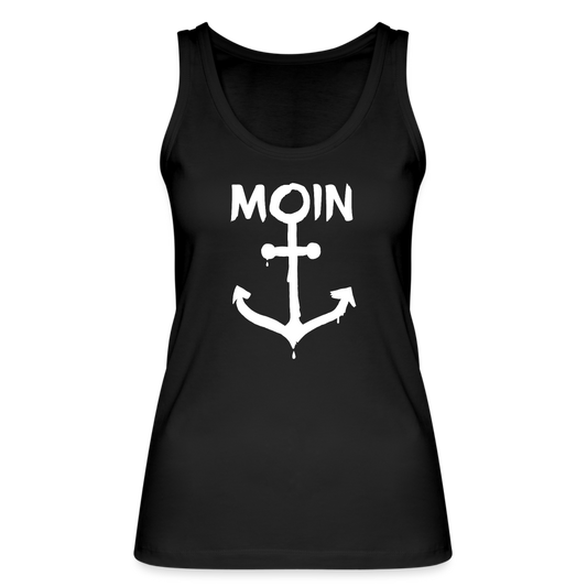 Frauen Bio Tank Top - Moin Anker (weiss) - Schwarz