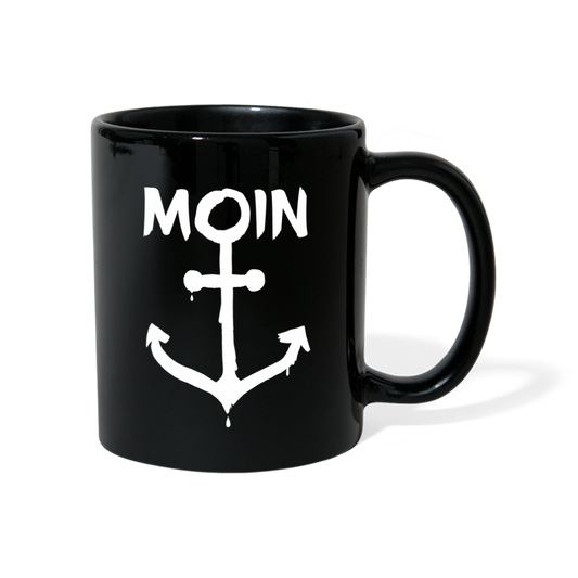 Tasse einfarbig - Moin Anker (weiss) - Schwarz