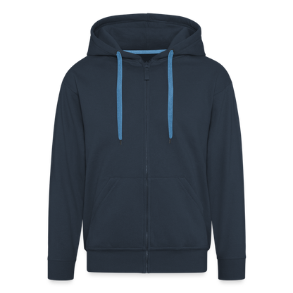 Männer Premium Kapuzenjacke - Nautik Doodles (weiss) - Navy