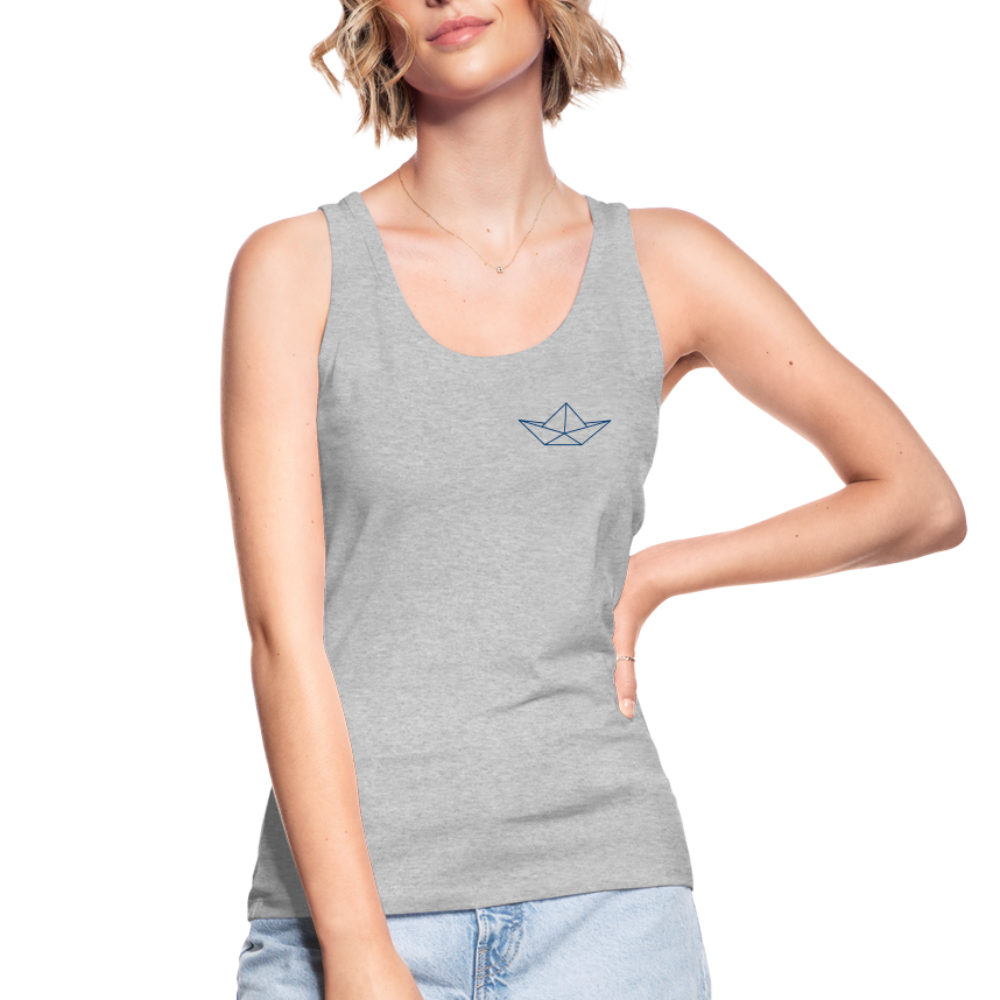 Frauen Bio Tank Top - Origami Boot (weiss) - Grau meliert