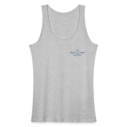 Frauen Bio Tank Top - Origami Boot (weiss) - Grau meliert