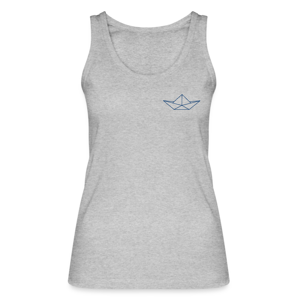 Frauen Bio Tank Top - Origami Boot (weiss) - Grau meliert