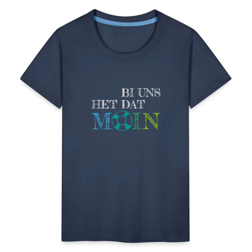 Teenager Premium T-Shirt - Bi uns het dat Moin (weiss) - Navy