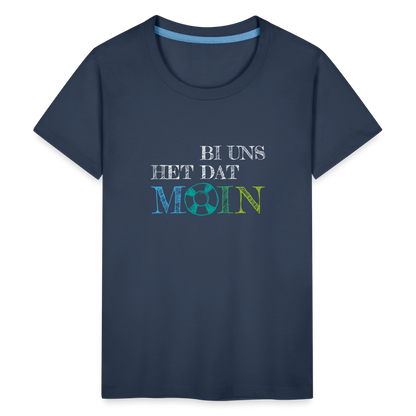 Teenager Premium T-Shirt - Bi uns het dat Moin (weiss) - Navy