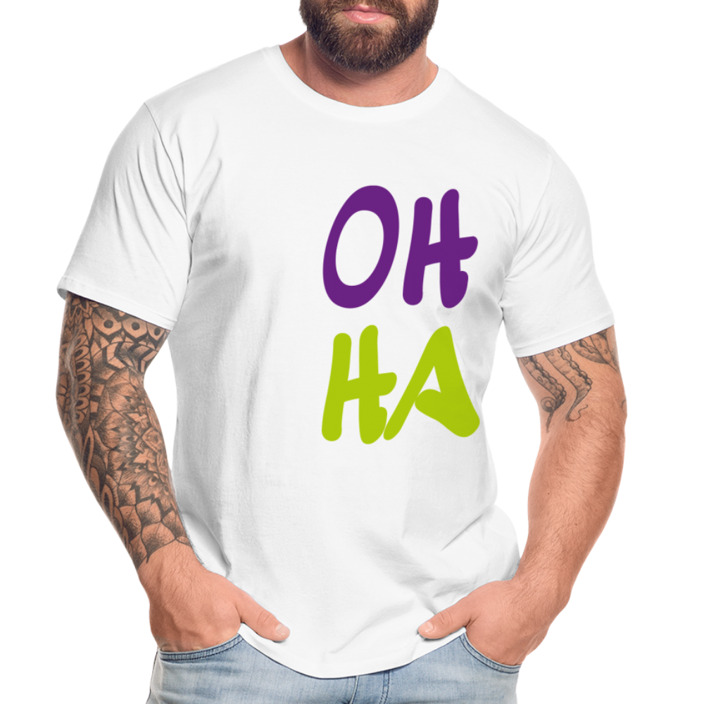 Männer Premium Bio T-Shirt - Oh ha - weiß