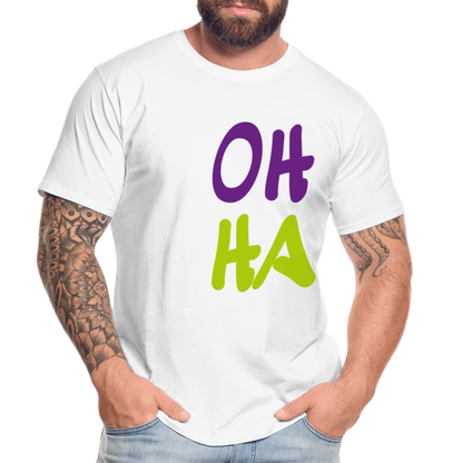 Männer Premium Bio T-Shirt - Oh ha - weiß