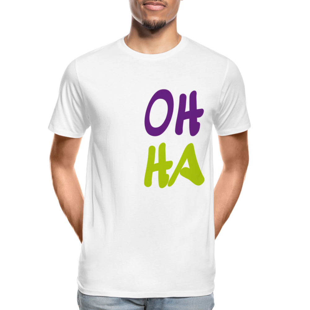 Männer Premium Bio T-Shirt - Oh ha - weiß