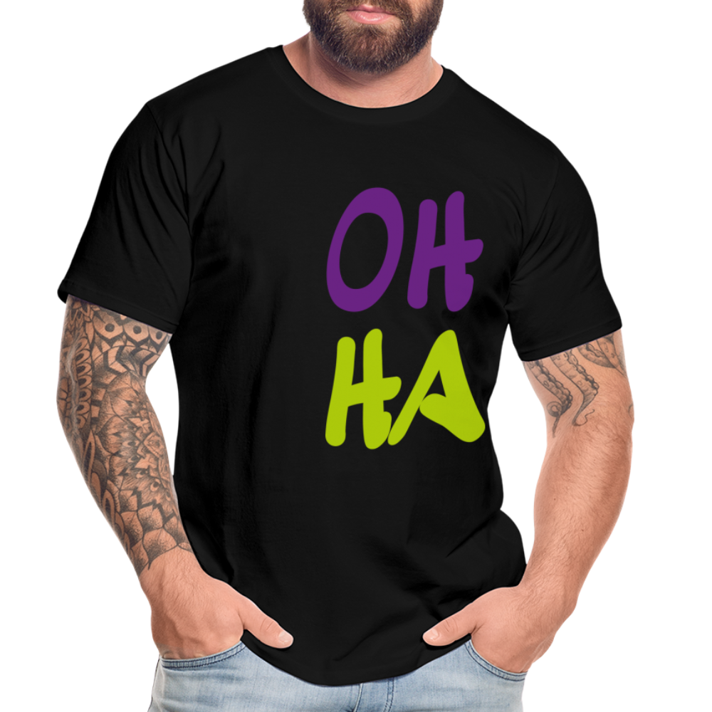 Männer Premium Bio T-Shirt - Oh ha - Schwarz