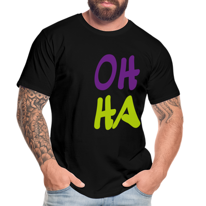 Männer Premium Bio T-Shirt - Oh ha - Schwarz