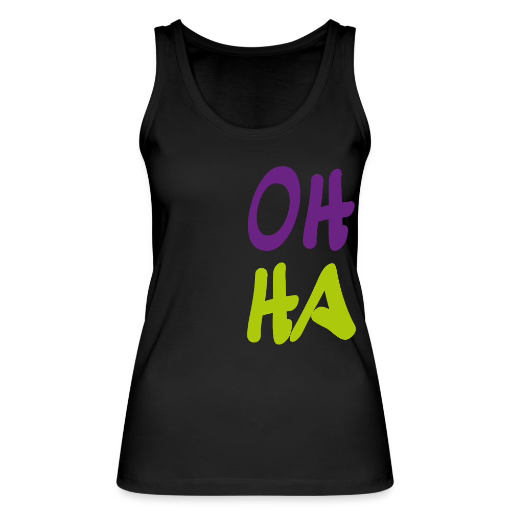 Frauen Bio Tank Top - Oh ha - Schwarz