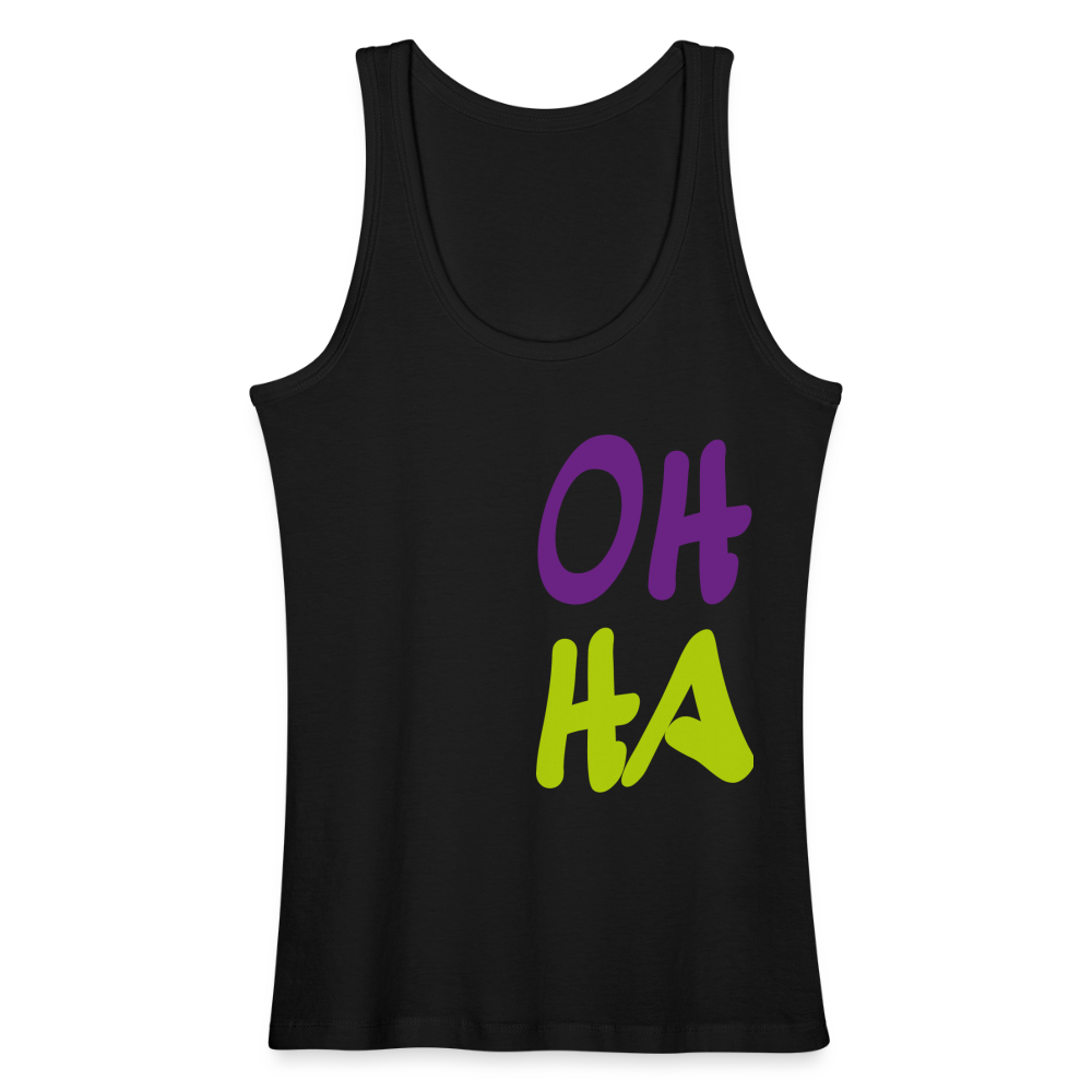 Frauen Bio Tank Top - Oh ha - Schwarz