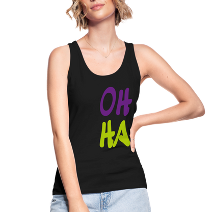 Frauen Bio Tank Top - Oh ha - Schwarz