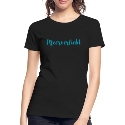 Frauen Premium Bio T-Shirt - Meerverliebt - Schwarz