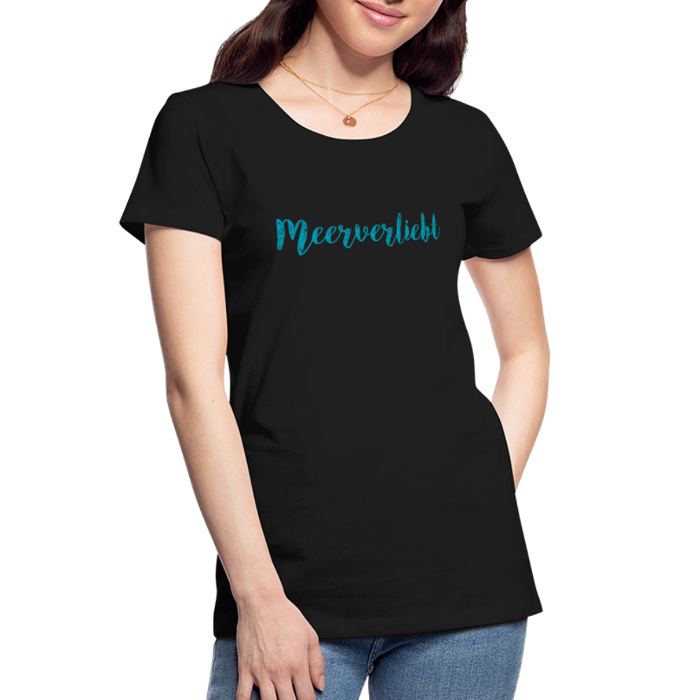 Frauen Premium Bio T-Shirt - Meerverliebt - Schwarz