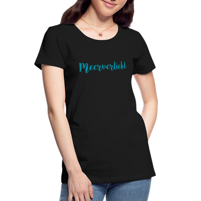 Frauen Premium Bio T-Shirt - Meerverliebt - Schwarz